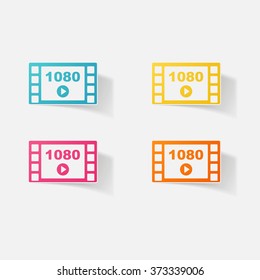 Sticker paper products realistic element design illustration reel of film