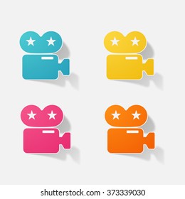 Sticker paper products realistic element design illustration video camera camcorder