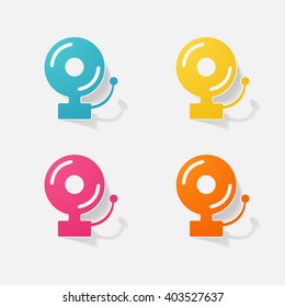Sticker paper products realistic element design illustration school bell