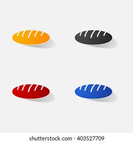 Sticker paper products realistic element design illustration bread