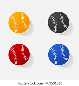 Sticker paper products realistic element design illustration Tennis Ball