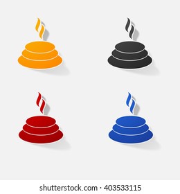 Sticker paper products realistic element design illustration aroma stones