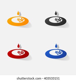 Sticker paper products realistic element design illustration Oil Spa