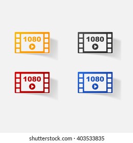 Sticker paper products realistic element design illustration reel of film
