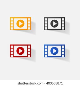 Sticker paper products realistic element design illustration reel of film