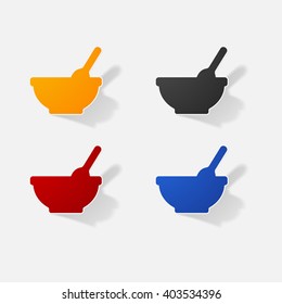 Sticker paper products realistic element design illustration children's dishes