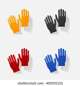 Sticker paper products realistic element design illustration hands