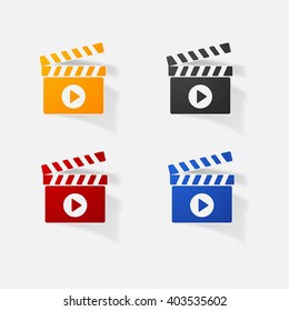 Sticker paper products realistic element design illustration cinema 