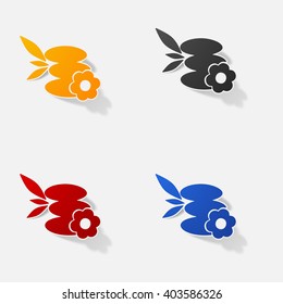 Sticker paper products realistic element design illustration aroma stones