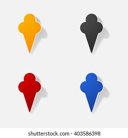 Sticker paper products realistic element design illustration ice cream