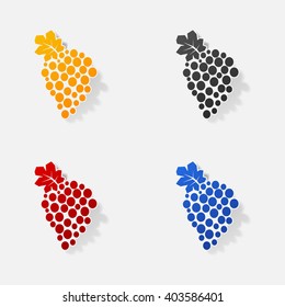 Sticker paper products realistic element design illustration grapes