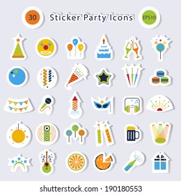  Sticker Party icons  .Vector design