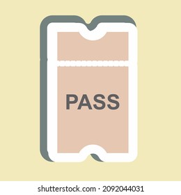Sticker Passes - Simple illustration,Editable stroke,Design template vector, Good for prints, posters, advertisements, announcements, info graphics, etc.