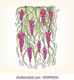 Sticker, patches elements, fashion patch badges with decorative flowers. Ornamental floral element for design in doodle style. 