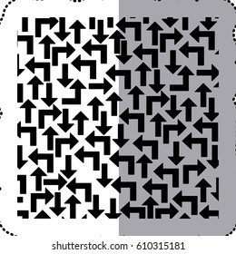 sticker pattern silhouette arrow different direction vector illustration