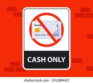 sticker payment in the store only in paper money. flat vector illustration.