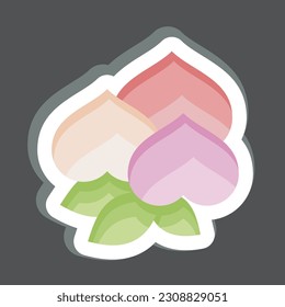 Sticker Peach. related to Chinese New Year symbol. simple design editable