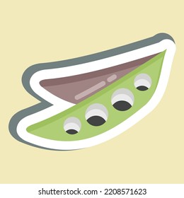 Sticker Peas. suitable for Nuts symbol. simple design editable. design template vector. simple illustration