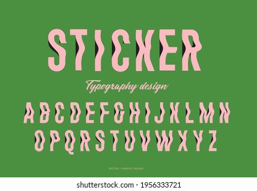 sticker peeling typography design vector, illustration
