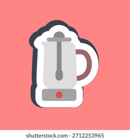 Percolador de pegatinas. Elementos de cafetería.
