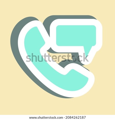 Sticker Perm Phone Massage - Color Mate Style - Simple illustration,Editable stroke,Design template vector, Good for prints, posters, advertisements, announcements, info graphics, etc.