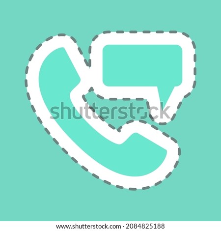 Sticker Perm Phone Massage - Line Cut - Simple illustration,Editable stroke,Design template vector, Good for prints, posters, advertisements, announcements, info graphics, etc.