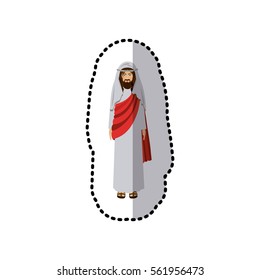 sticker of picture of christ with tunic