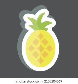 Sticker Pineapple. suitable for Fruits and Vegetables symbol. simple design editable. design template vector. simple symbol illustration