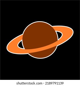 sticker planet saturnus, planet saturn stickers, planet saturn illustration