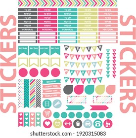 Diary Stickers Daily Planner Note Paper Stock Vector (Royalty Free)  1544655647