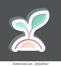 Sticker Plant 3. related to Flora symbol. simple illustration. plant. Oak. leaf. rose