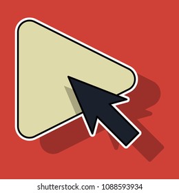 Sticker Play button icon in trendy flat style isolated on background. Play symbol for your web site design, logo, app, UI.