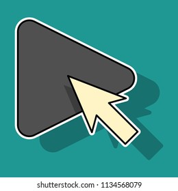 Sticker Play button icon in trendy flat style isolated on background. Play symbol for your web site design, logo, app, UI.