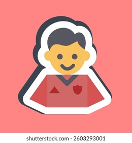 Sticker player. Football and soccer elements.