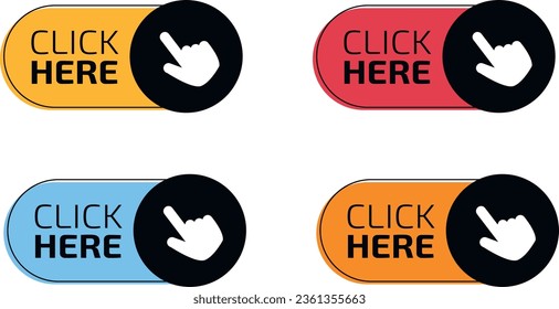 sticker, pointer, inscription, click here