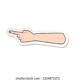 sticker of a pointing hand cartoon