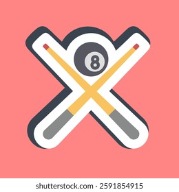 Sticker pool game. Sports elements.