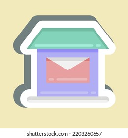 Sticker Post Office. suitable for education symbol. simple design editable. design template vector. simple illustration