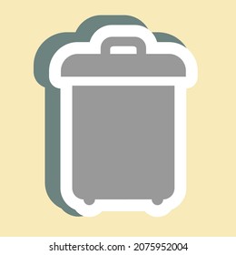 Sticker Pot 2 - Simple illustration, Editable stroke, Design template vector, Good for prints, posters, advertisements, announcements, info graphics, etc.