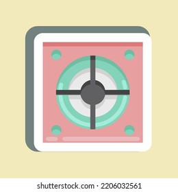 Sticker Power Supply. suitable for Computer Components symbol. simple design editable. design template vector. simple illustration
