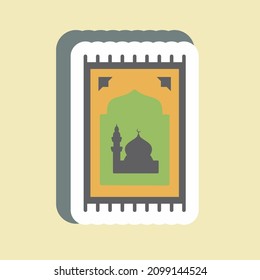 Sticker Prayer Rug - Simple illustration,Design Icon vector, Good for prints, posters, advertisements, announcements, info graphics, etc.
