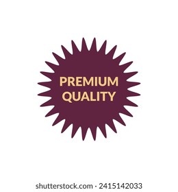 Sticker for "Premium quality" shop product tags, new label or sale badge, vector sticker, retro design.