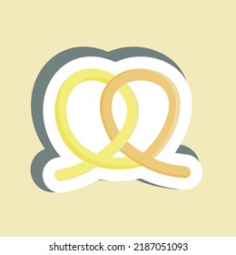 Sticker Pretzel. suitable for Bakery symbol. simple design editable. design template vector. simple illustration