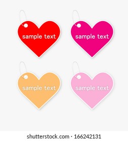 sticker price tag gift heart vector