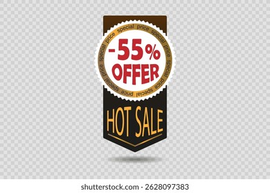 Sticker and price tag sale only today, discount banner.