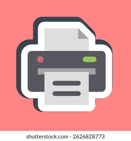 Sticker printer. Computer components elements.