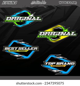 Sticker promo pack racing style vector template