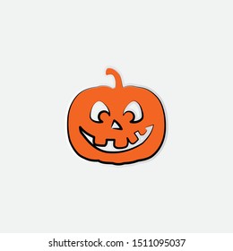 sticker of a pumpkin cartoon