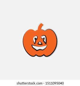sticker of a pumpkin cartoon