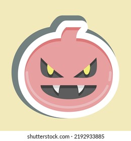 Sticker Pumpkin. suitable for Halloween symbol. simple design editable. design template vector. simple illustration
